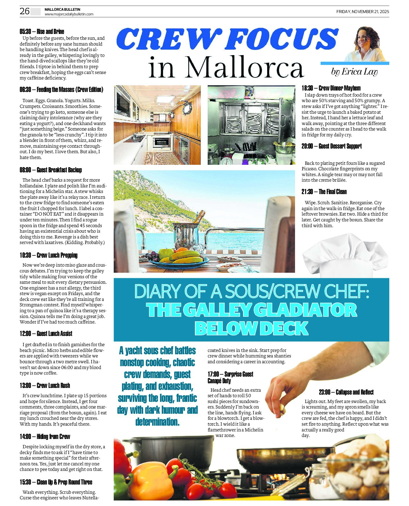 Diary of a Sous/Crew Chef: The Galley Gladiator Below Deck